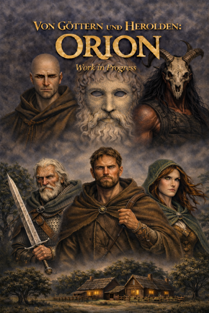 Götter und Herolde Orion – epische Fantasy Charaktere mit Kriegern, Gottheiten und düsterer Atmosphäre